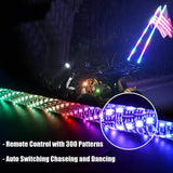 LED Flag Antenna Whip For ATV UTV Truck Light Whip Buggy RGB LED Whip Light